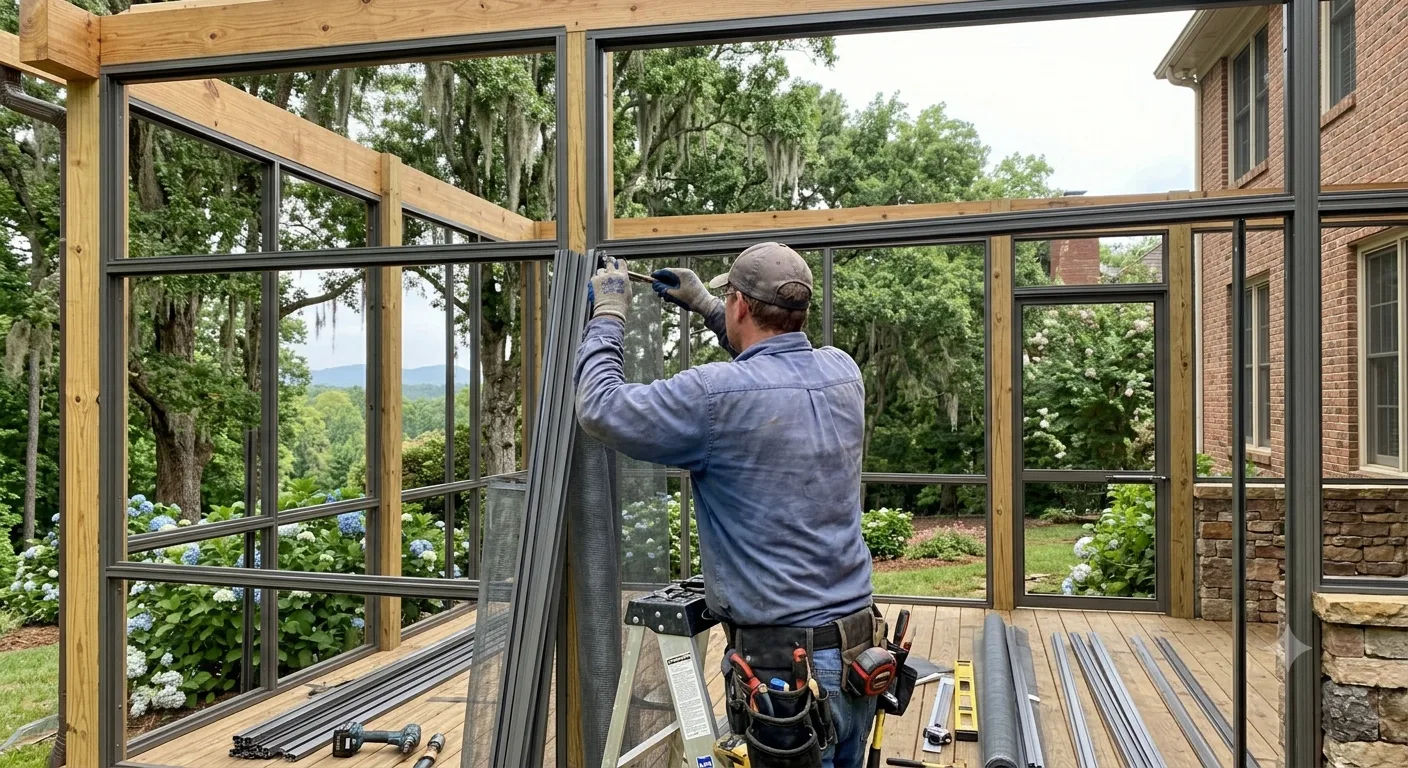 Screened porch installation Greenville SC